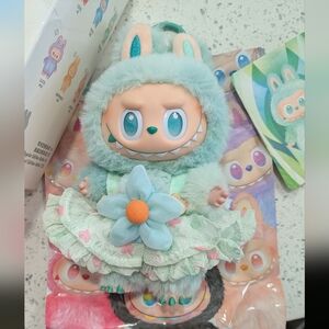 POP MART Labubu Big Into Energy Serenity With Green Dress & Flower Plush Pendant